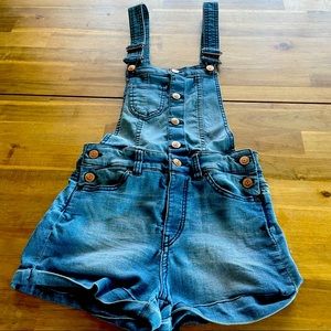H&M denim overall shorts